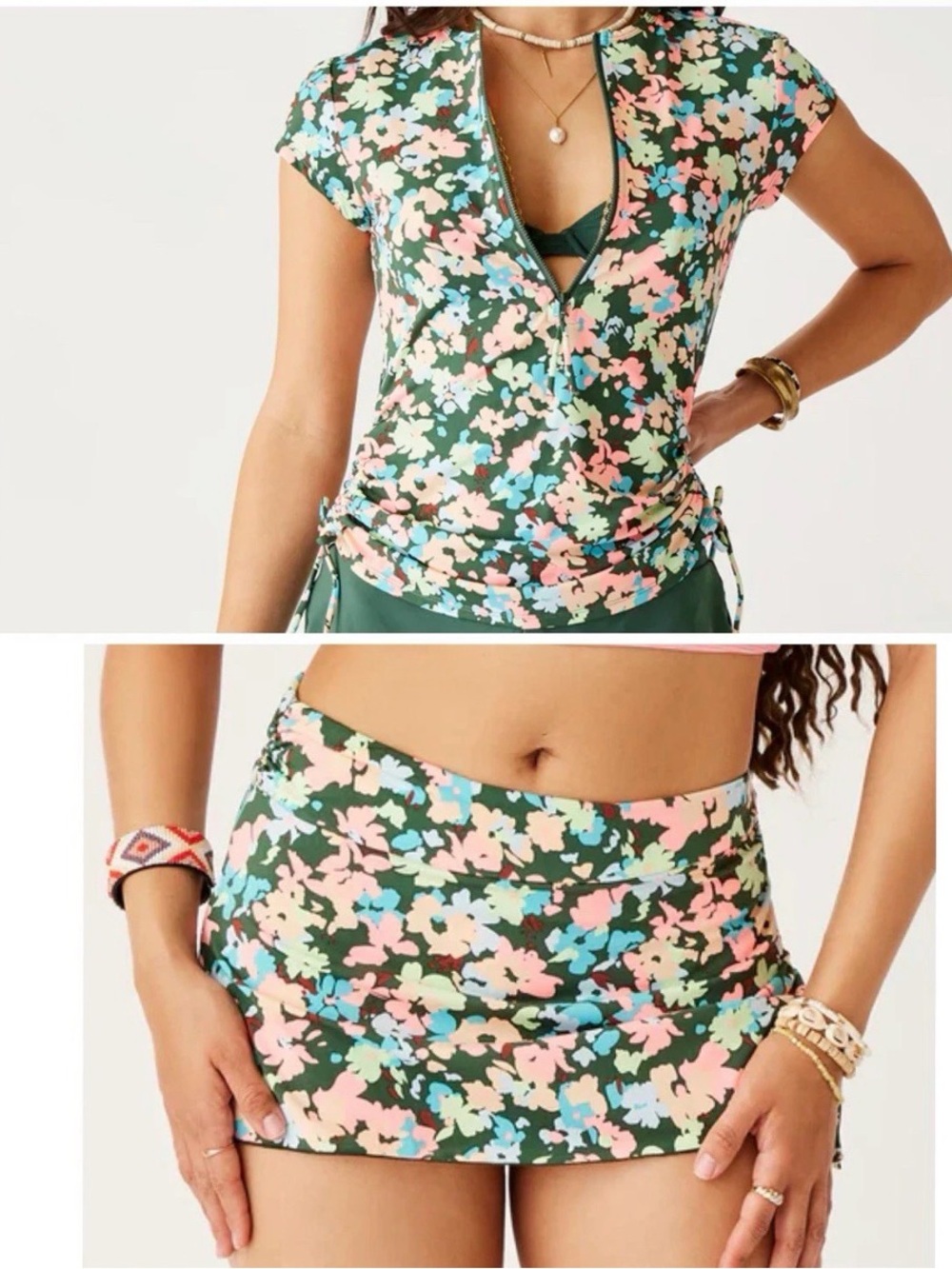 Carve Designs Swim Set Dawson Rashquard S Hoku Swim Skort M Wildflower